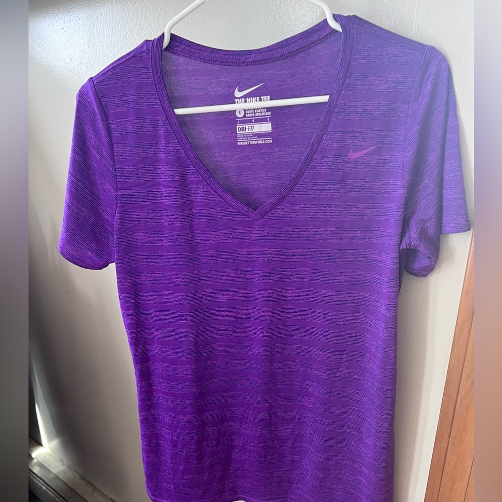 Woman's Large Nike Dri fit V-neck T-shirt.
